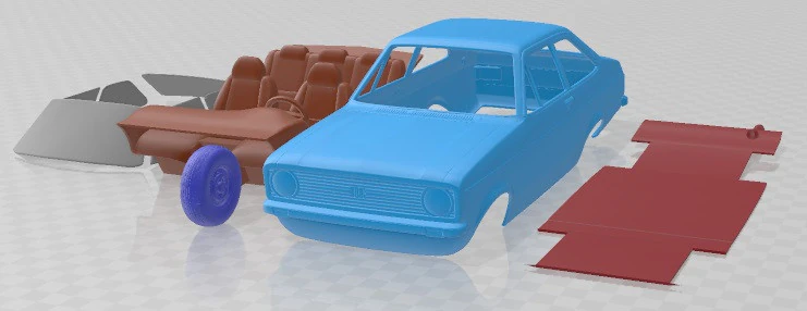 Escort EU 1975 Printable Car 3D Print Model .c4d .max .obj .3ds .fbx .stl .blend 