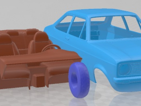 Escort EU 1975 Printable Car Modelo de Impressão 3D