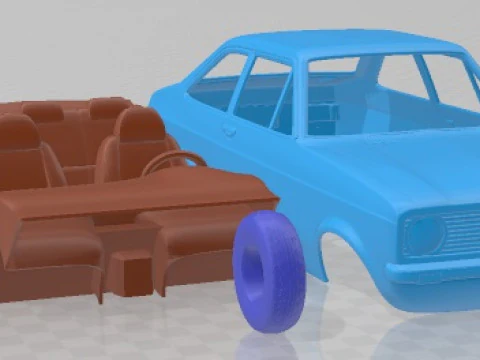 Escort EU 1975 Printable Car 3D Print Model