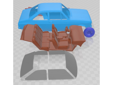 Escort EU 1975 Printable Car Modelo de Impressão 3D