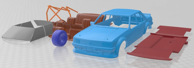 Falcon Tru Blu 1981 Printable Car 3D-printmodel .c4d .max .obj .3ds .fbx .stl .blend 