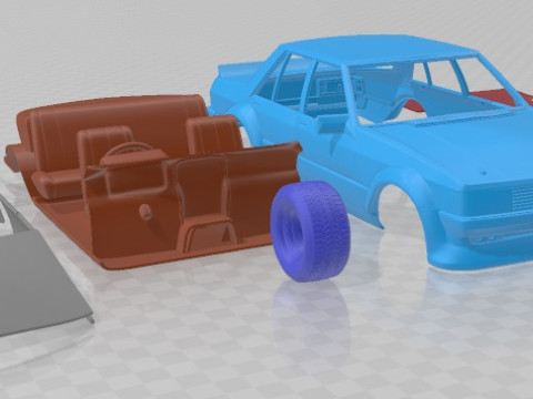 Falcon Tru Blu 1981 Printable Car 3D-printmodel