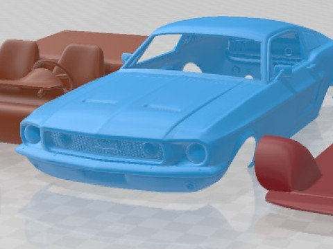 Mustang GT 1967 Printable Car 3D Print Model