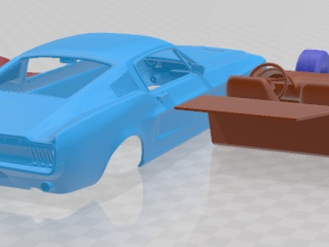 Mustang GT 1967 Printable Car Modello di stampa 3D