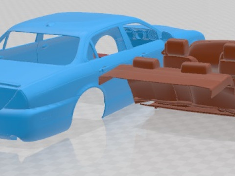 Jaguar XJ 2008 Printable Car 3D प्रिंट मॉडल