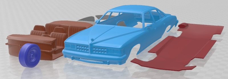 Pontiac Grand LeMans Sedan 1976 Printable Car Modelo de Impressão 3D .c4d .max .obj .3ds .fbx .stl .blend 