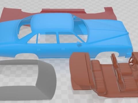 Pontiac Grand LeMans Sedan 1976 Printable Car Modelo de Impressão 3D