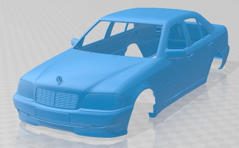 Mercedes Benz C Class W202 Sedan 1997 Printable Body Car 3D 프린트 모델 .c4d .max .obj .3ds .fbx .stl .blend