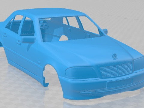 Mercedes Benz C Class W202 Sedan 1997 Printable Body Car 3D 프린트 모델