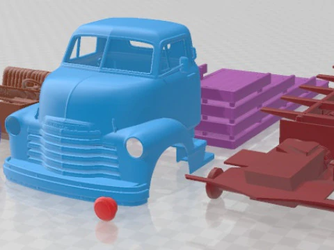 Chevrolet COE Truck 1950 Printable in separate parts 3D Print Model