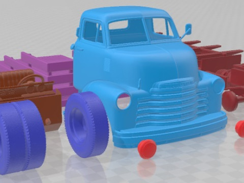 Chevrolet COE Truck 1950 Printable in separate parts 3D 프린트 모델