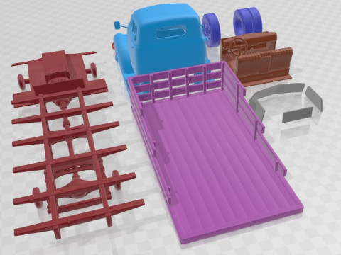 Chevrolet COE Truck 1950 Printable in separate parts 3D 프린트 모델