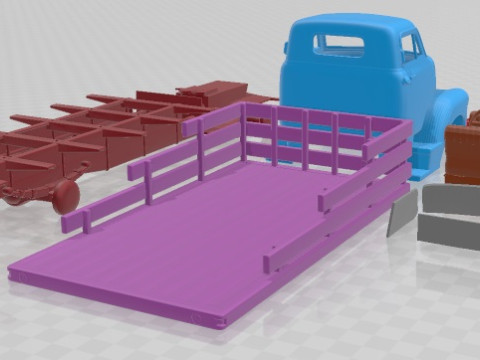 Chevrolet COE Truck 1950 Printable in separate parts 3D 프린트 모델