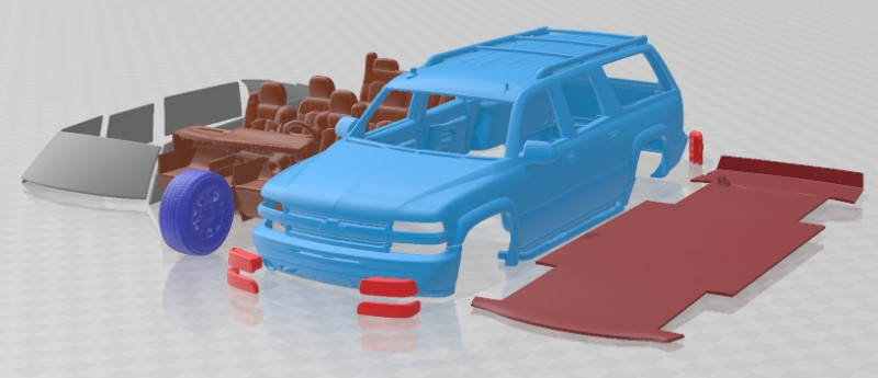 Chevrolet Suburban LT 2005 Printable Car 3D 프린트 모델 .c4d .max .obj .3ds .fbx .stl .blend 