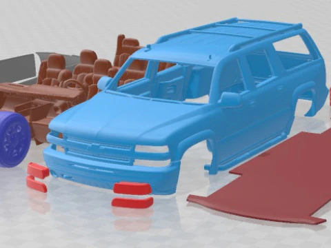 शेवरले उपनगरीय एलटी 2005 मुद्रण योग्य कार 3D प्रिंट मॉडल