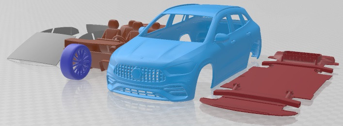 Mercedes Benz GLA 35 AMG 2021 Printable Car Model Cetak 3D .c4d .max .obj .3ds .fbx .stl .blend