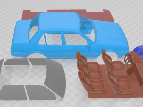 Toyota Corolla E80 1983 Printable Car 3Dプリントモデル