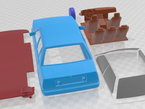 Toyota Corolla E80 1983 Printable Car 3Dプリントモデル