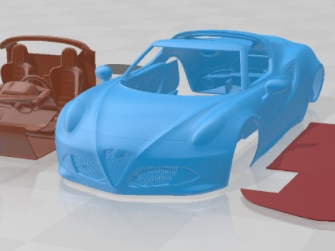 Alfa Romeo 4C Spider 2015 Printable Car 3Dプリントモデル