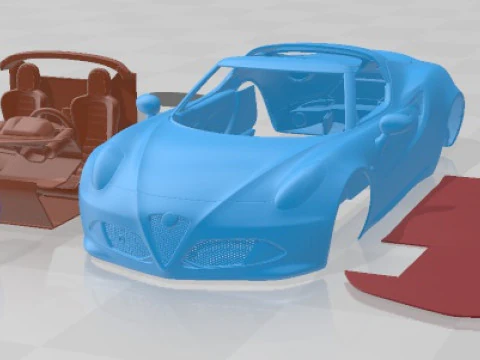 Alfa Romeo 4C Spider 2015 afdrukbare auto 3D printmodel