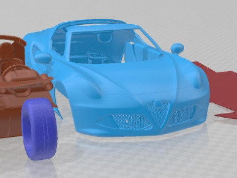 Alfa Romeo 4C Spider 2015 Printable Car Modello di stampa 3D