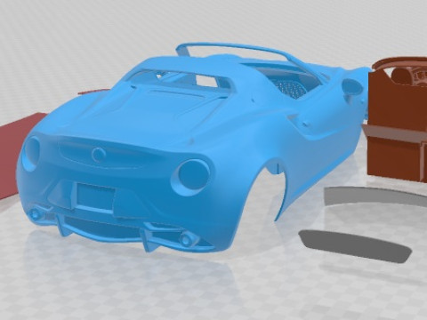 Alfa Romeo 4C Spider 2015 Printable Car Modello di stampa 3D