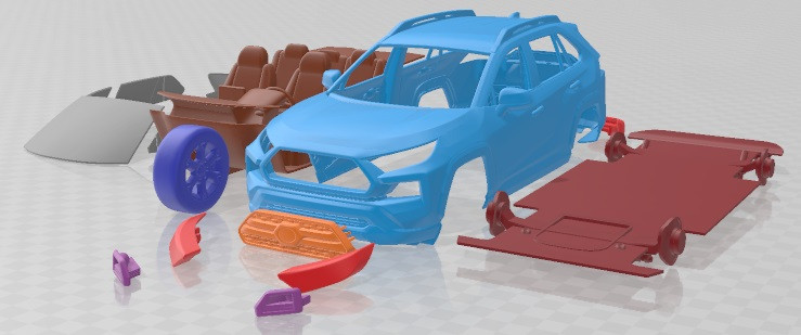 Toyota Rav4 Trd 2020 v3 Printable Car 3D Принт Модель .c4d .max .obj .3ds .fbx .stl .blend 