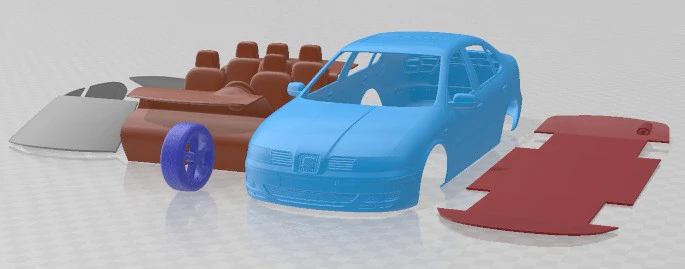 Seat Toledo 1999 Printable Car 3D Print Model .c4d .max .obj .3ds .fbx .stl .blend 