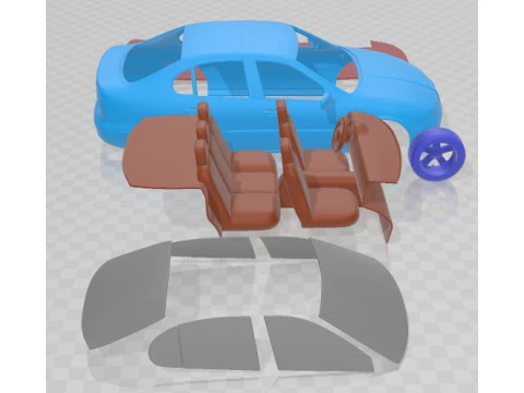Seat Toledo 1999 Printable Car 3D Print Model