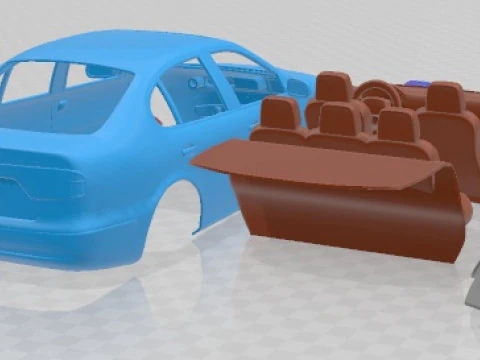 Seat Toledo 1999 Printable Car 3D Print Model