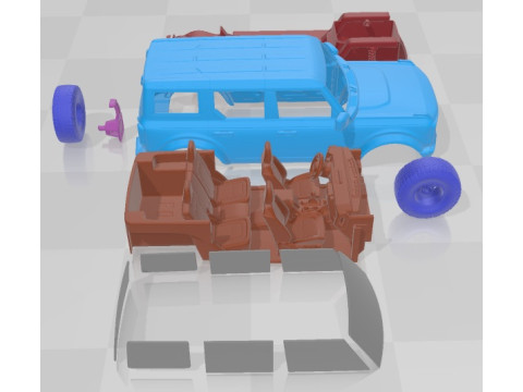 Bronco 2021 4 Door Printable Car Modello di stampa 3D