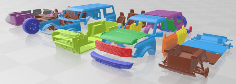 Bronco 2021 4 Door Printable Car 3D Print Model .c4d .max .obj .3ds .fbx .stl .blend 