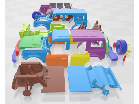 Bronco 2021 4 Door Printable Car 3D Print Model