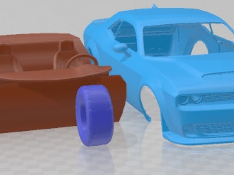 Dodge Challenger SRT Demon 2018 Printable Car 3Dプリントモデル