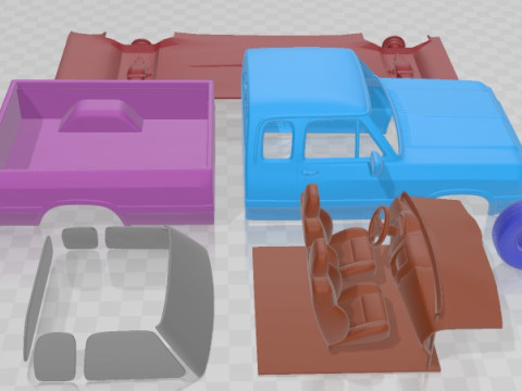Dodge Ram Club 1991 Printable Car 3D Принт Модель