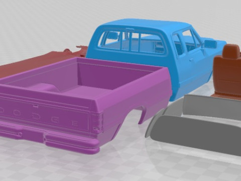 Dodge Ram Club 1991 Printable Car 3D Принт Модель
