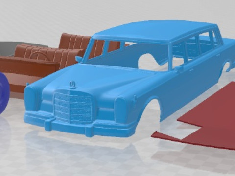 Mercedes Benz 600 W100 Pullman 1964 Printable Car Modelo de impresión 3D