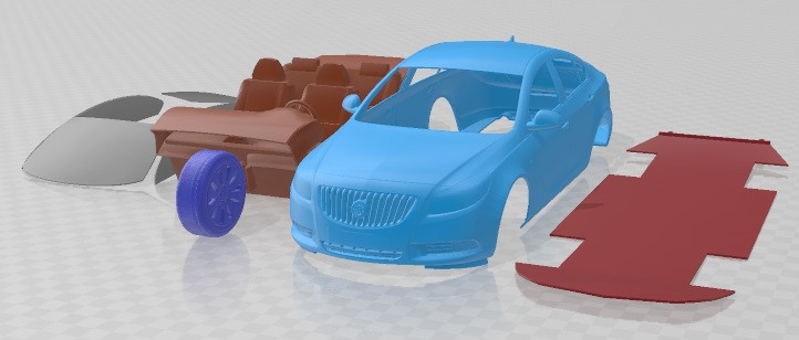 Buick Regal 2011 Printable Car 3Dプリントモデル .c4d .max .obj .3ds .fbx .stl .blend 