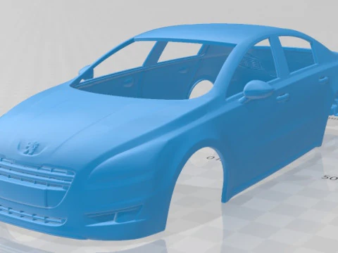 标致 508 2011 可打印车身汽车 3D 打印模型