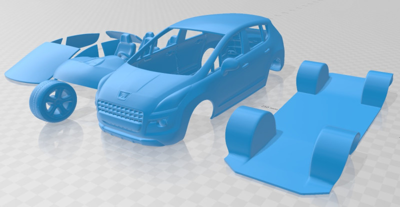 Peugeot 3008 2010 Printable Car 3Dプリントモデル .c4d .max .obj .3ds .fbx .stl .blend 