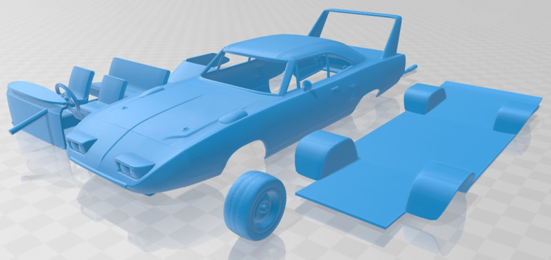 Plymouth Road Runner Superbird 1970 Printable Car 3D-printmodel .c4d .max .obj .3ds .fbx .stl .blend 