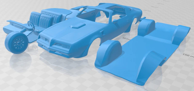 Pontiac Firebird Trans Am 1977 Printable Car 3D Print Model .c4d .max .obj .3ds .fbx .stl .blend