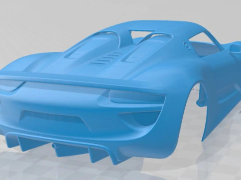Porsche 918 Martini 2013 Printable Body Car 3D Print Model