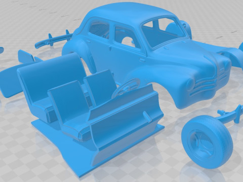 Renault 4CV 1955 Printable Car Modelo de Impressão 3D