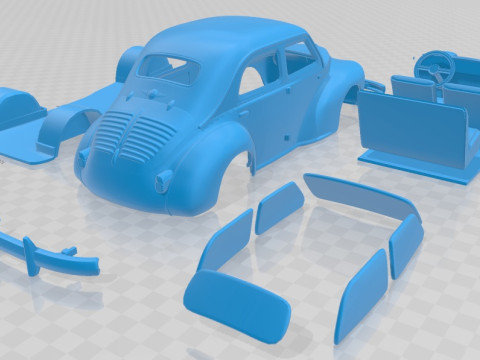 Renault 4CV 1955 Printable Car Modelo de Impressão 3D