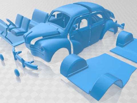 Renault 4CV 1955 Printable Car 3D Print Model