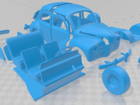 Renault 4CV 1955 Printable Car Modelo de Impressão 3D