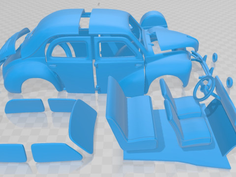 Renault 4CV 1955 Printable Car Modelo de Impressão 3D
