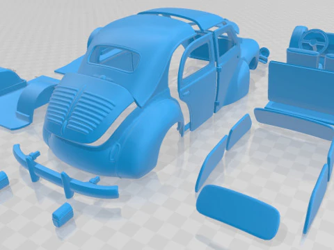 Renault 4CV 1955 Printable Car 3D Print Model