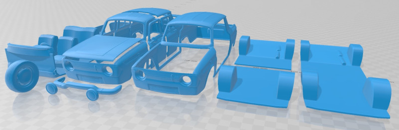 Renault 10 1965 Printable Car 3D Baskı Modeli .c4d .max .obj .3ds .fbx .stl .blend 